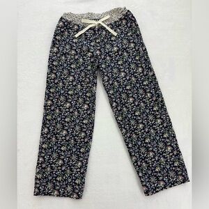 Apostrophe Intimates Black floral pajama cotton pants small